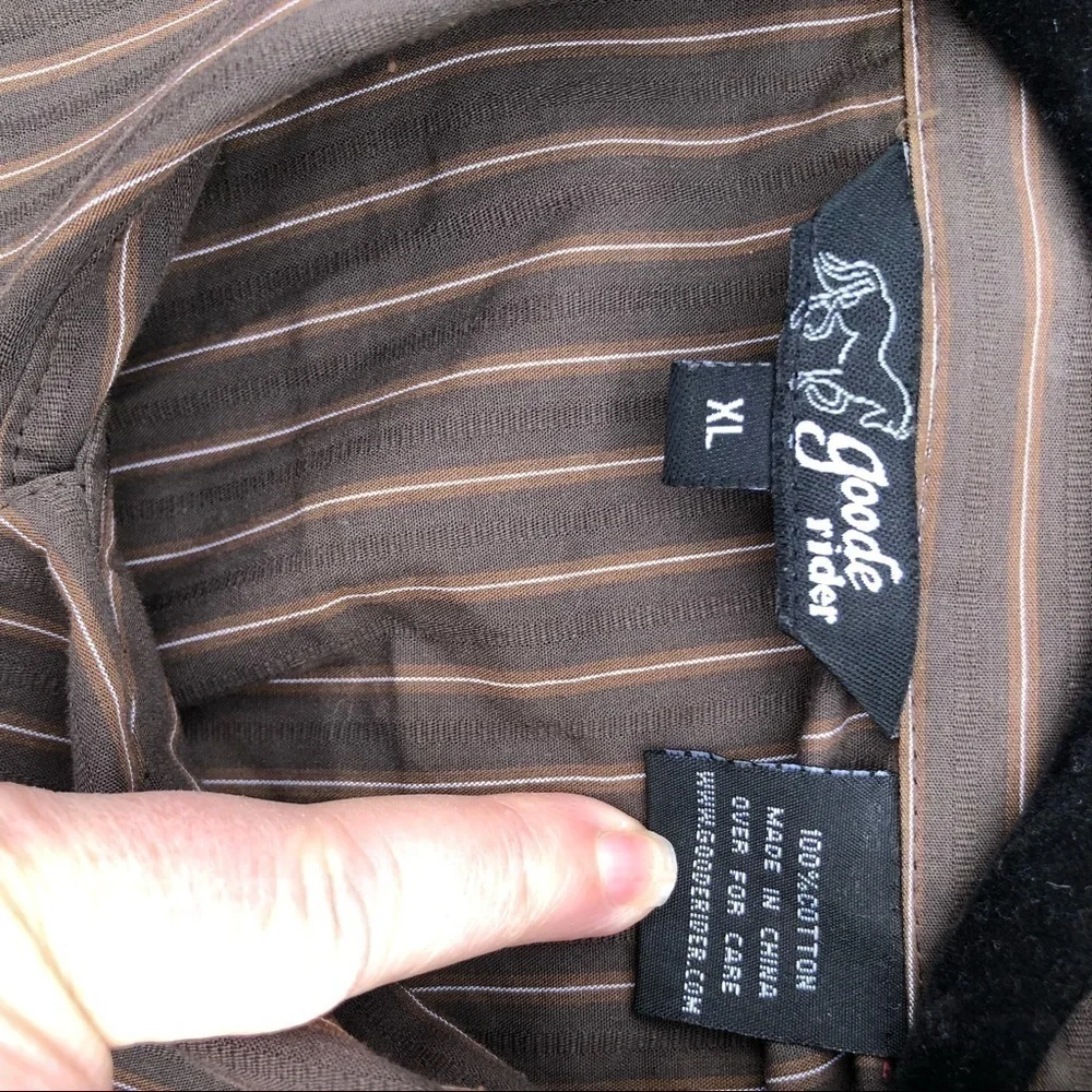 XL Goode Rider brown riding top w winched back and stretchy side panels. - Picture 9 of 11